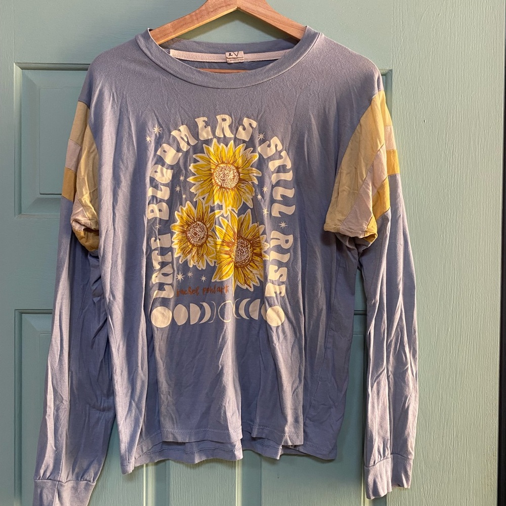 Lightly worn Rachel Pohl Sunflower Graphic Long Sleeve Shirt